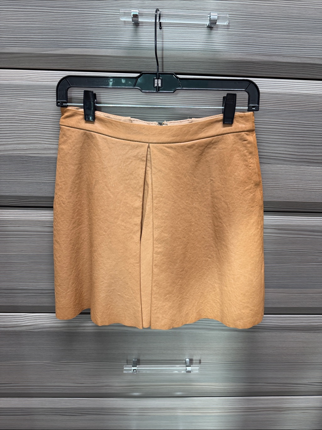Alice + Olivia A-Line Leather Mini Skirt In Camel